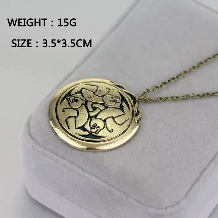 Collier empilable trois ours-pendentif rond de forêt