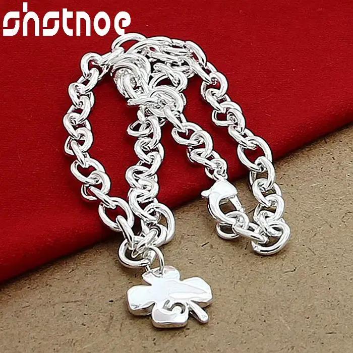 Collier avec pendentif trèfle à quatre feuilles en argent Sterling 925 pour femme occasion spéciale cadeau anniversaire noel trèfle symbole chance
