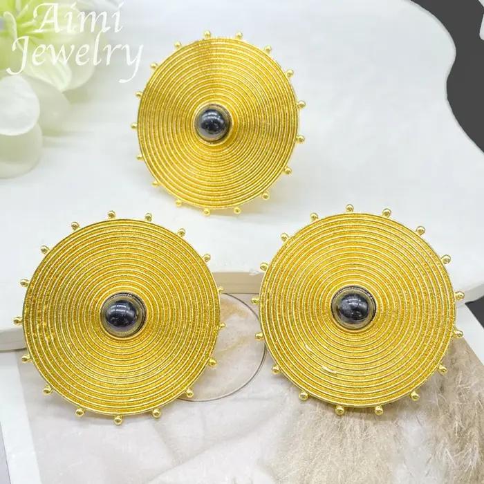Ensemble de bijoux plaqués or 18 carats pour femmes
