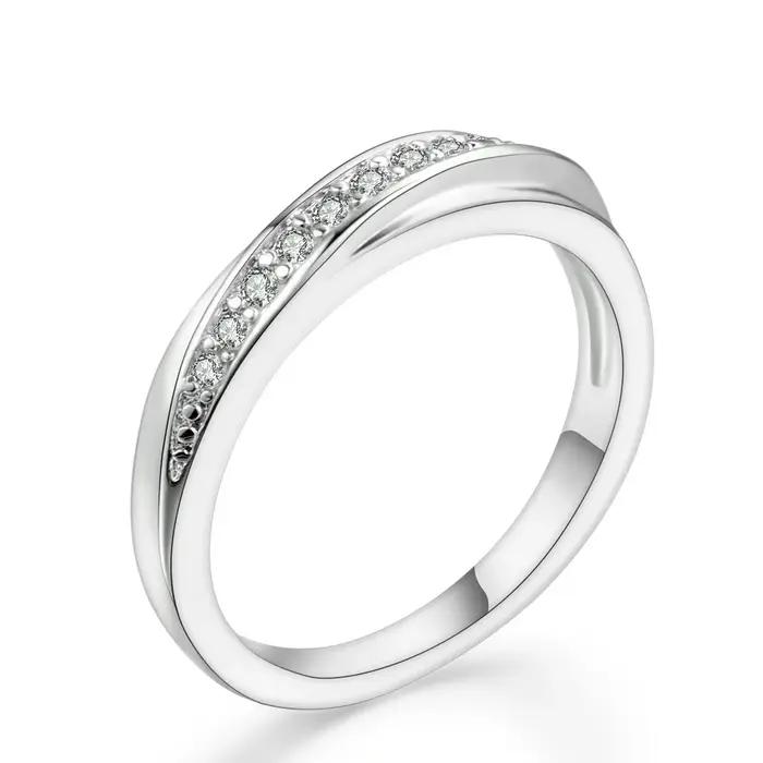 Bague de mariage/fiançailles en zircone cubique pour femme, anneau Unique, de couleur or blanc/Rose,