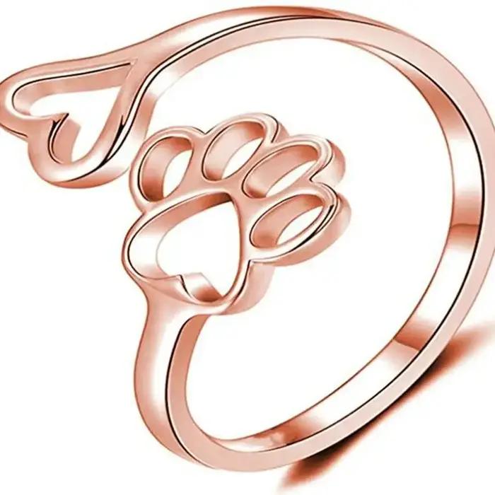 Bague en acier inoxydable et titane, design animal de compagnie, plaqué or 18 carats, pour homme et femme, idéal pour fêtes et occasions spéciales