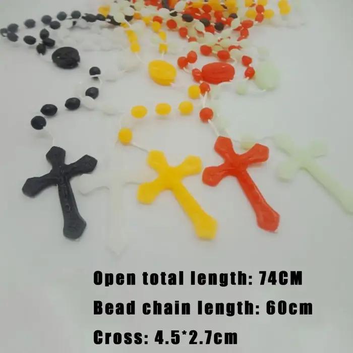 Religion chrétienne croix collier lueur dans l'obscurité lumineux charme