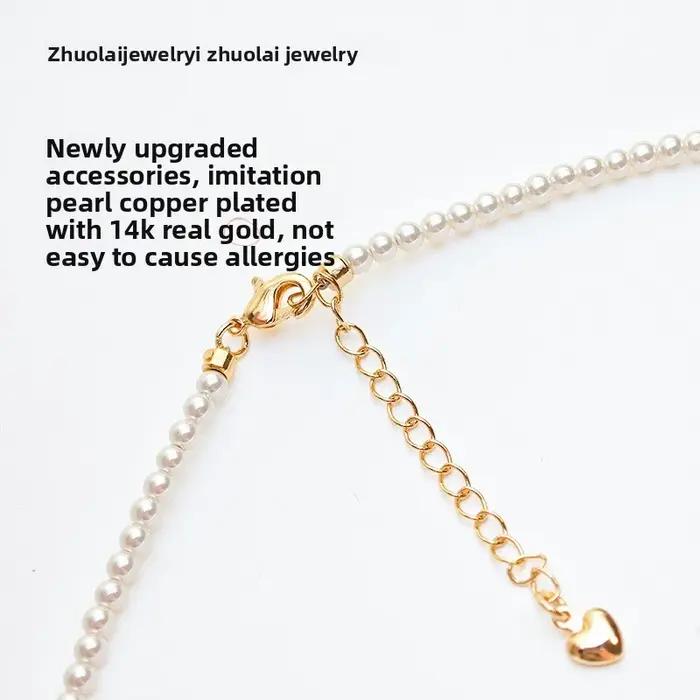Collier Pendentif Perle Femme Luxe Minimaliste Qualité Chaîne Clavicule Haut de Gamme Simple