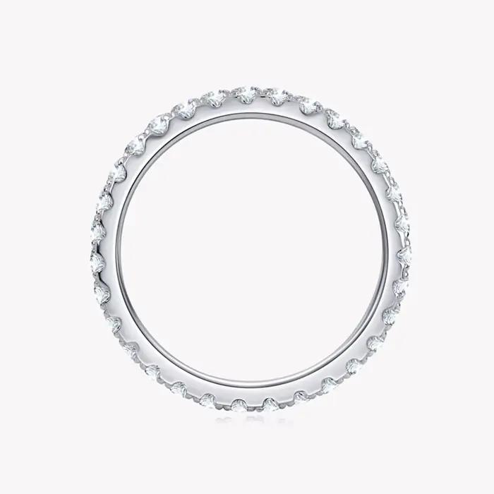 KNOBSPIN-Bague Moissanite en Argent Sterling 925 et Or Blanc Massif 18k, Alliance d'Éternité, Fiança