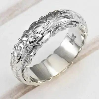 Bague suspendue en or 14 carats avec fleur de Rose sculptée pour femmes et hommes