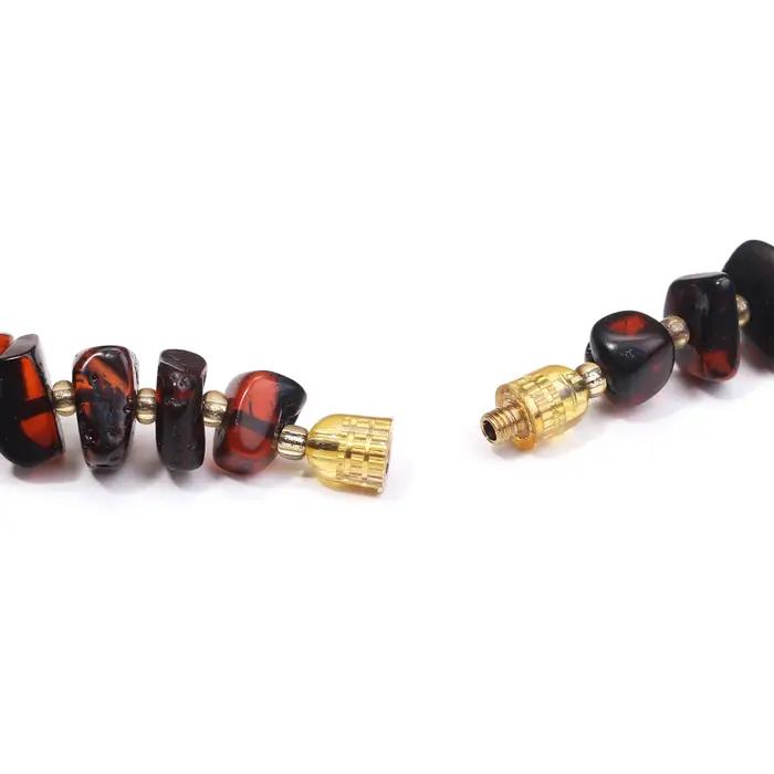 Collier de perles d'ambre irrégulières de couleur café