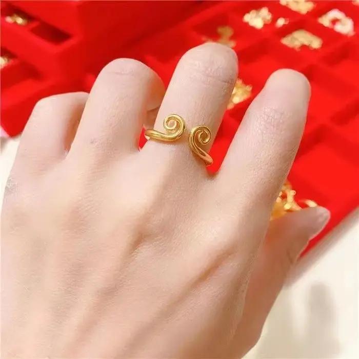 Bague en plaqué or véritable 18 carats pour femme