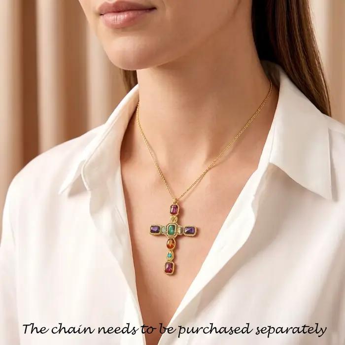 Pendentif croix colorée dorée, tout nouveau bijou à la mode européen en argent Sterling 925, cadeau Vintage pour femme