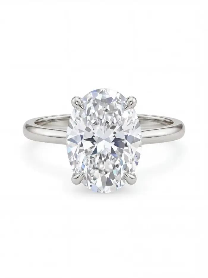 Bague ovale en argent Sterling 925 pour femmes