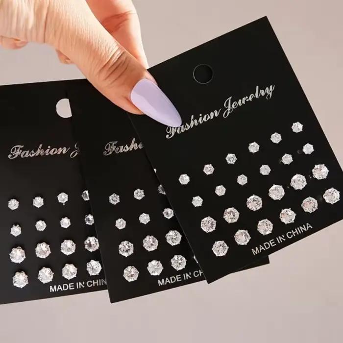 Boucles d'oreilles en zircon brillant pour femmes et hommes occasions spéciales partys mariages anniversaires voyages quotidien elegant chic geometric design