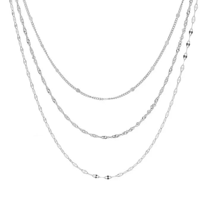 Collier à trois couches en argent Sterling 925, breloque de personnalité, chaîne de clavicule Simple pour femme, ras du cou, cadeau d'anniversaire, bijoux exquis