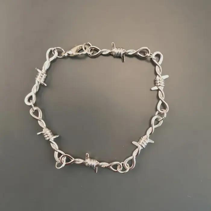 Hip-hop gothique Punk petit fil ronces fer unisexe tour de cou Bracelet femmes Style fil de fer barbelé petites épines