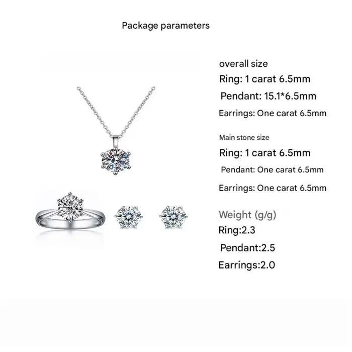 Ensemble de bijoux en argent Sterling 925, Zircon AAAAA, mode coréenne pour femmes, collier élégant, boucles d'oreilles, bague, cadeau de fête d'anniversaire et de mariage