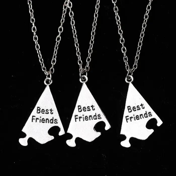 Ensemble de 3 pièces tendance de collier meilleur ami pour femmes et hommes
