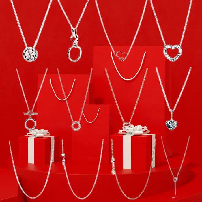 Collier en argent sterling 925 avec flocon de neige scintillant lune étoiles cœur pour femmes occasions spéciales