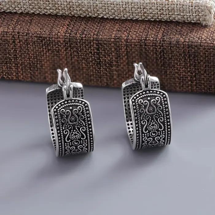 Sam Panda – boucles d'oreilles en argent Sterling 925 pour femmes, tendance, Simple, rétro, fleur, bijoux, prévention des allergies, accessoires de fête