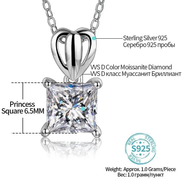CHARMING 2025 Moissanite colliers pendentif créé saphir améthyste S925 argent pour les femmes avec certifié bijoux de mode cadeaux