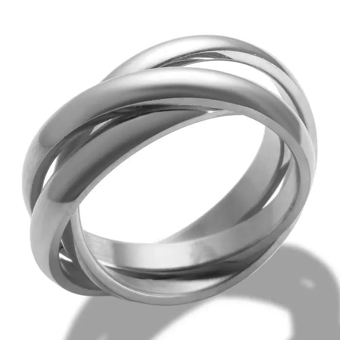 Bagues Triple Entrelacées JOVO LOVE Alliance Gothique Élégante pour Fiançailles Mariage Occasions Spéciales