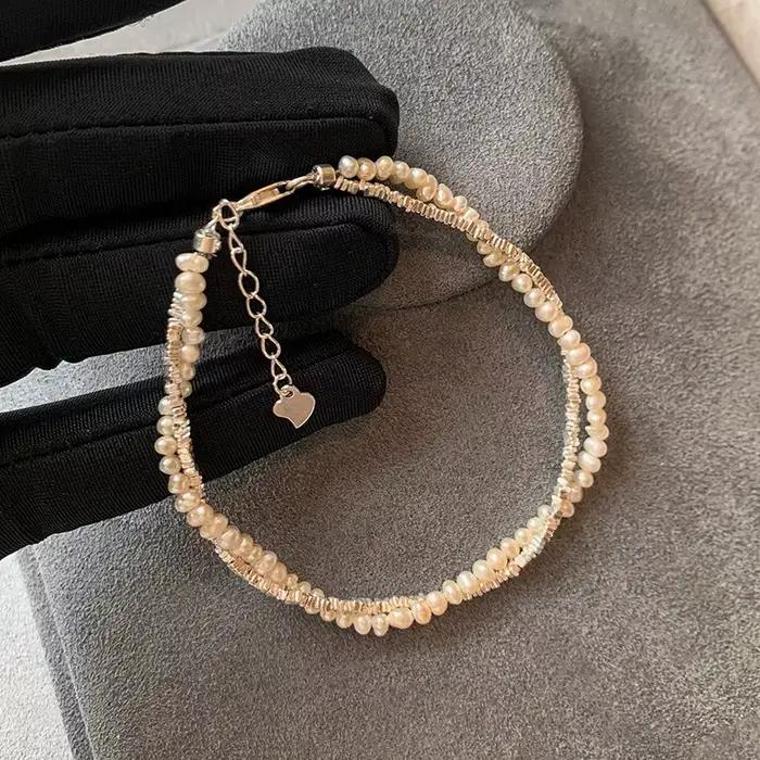 Bracelets de perles en argent Sterling 925 pour femmes et filles
