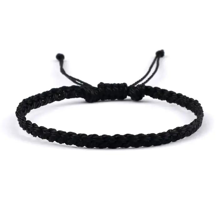 Bracelets bohème en fil de cire tissé à la main pour femmes et hommes, tressés à la main, à breloque