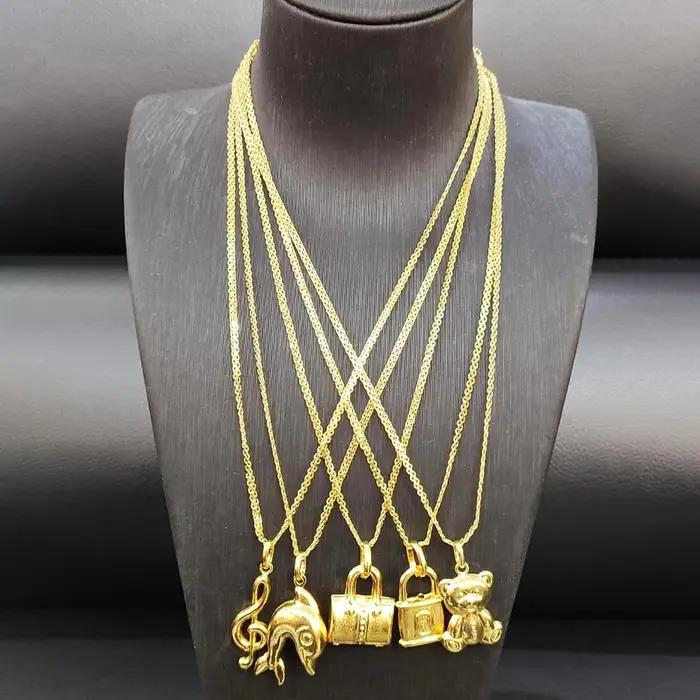 Bague en cuivre plaquée or YM avec pendentif d'éléphant croix pour homme et femme bijoux africains vintage à la mode pour toutes les occasions