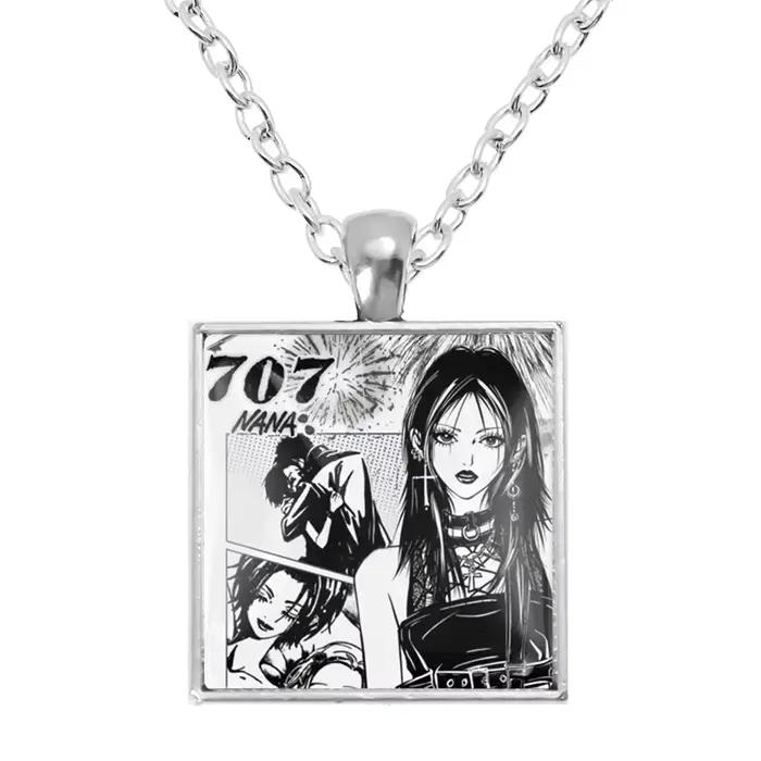 Collier carré en verre NANA Manga Osaki mode Anime bijoux pour Fans pendentif de sac cadeaux pour filles occasions spéciales