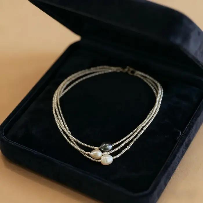 1/3 pièces artistique rétro perles d'eau douce collier