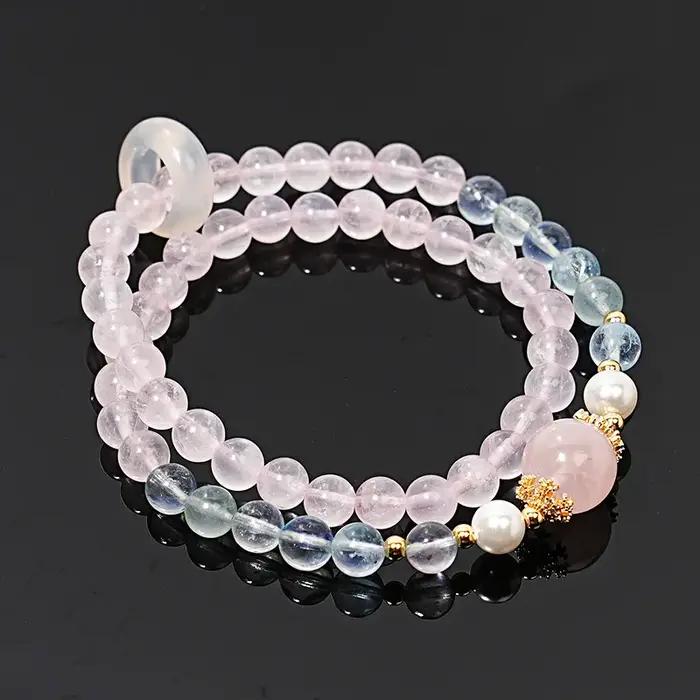 Xinghe diamant cassé haute qualité aigue-marine naturelle cristal Bracelet femmes cheval poudre coquille perle chaîne à main haut de gamme cadeau