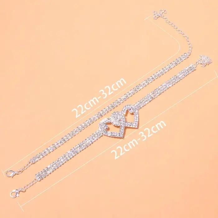 Bracelet de cheville en zircone cubique pour femme