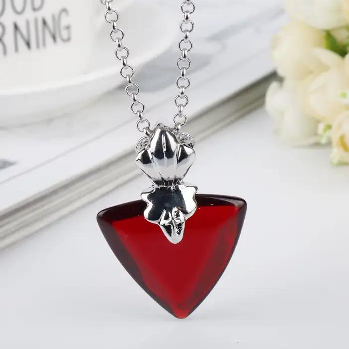 Anime Surrounding Long collier rouge sang pour femme, pendentif en forme de cœur, portant, nouveau