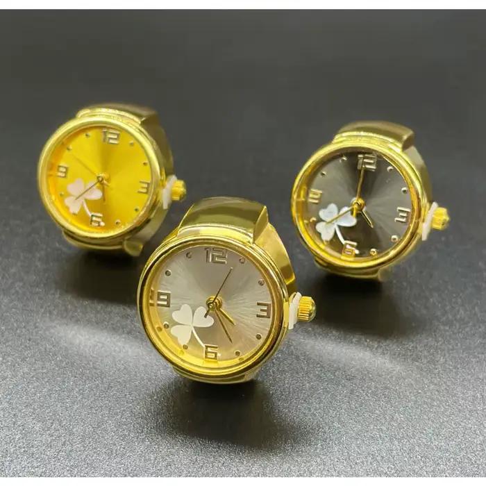 Montre Bague Trèfle Colorée Simple Multicolore Unisexe Bijou Tendance Cadeau pour Couple