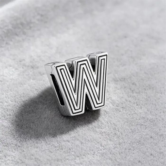 Clips lettres en argent 925 avec 26 lettres A à Z pour bracelets plats originaux accessoires de bijoux DIY pour femmes occasions spéciales