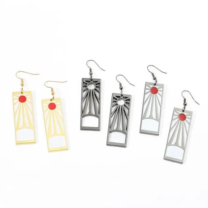 Boucles d'oreilles pendantes en métal Demon and The Slayer pour hommes et femmes