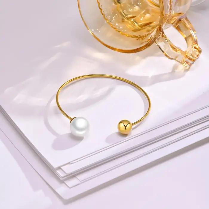 Bracelets en acier inoxydable plaqué or pour femme