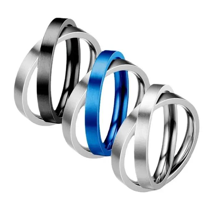 Anneaux de couple anti-stress en acier inoxydable pour homme et femme, idéaux pour les occasions spéciales et le quotidien, avec fonction de relaxation et tracker de fitness