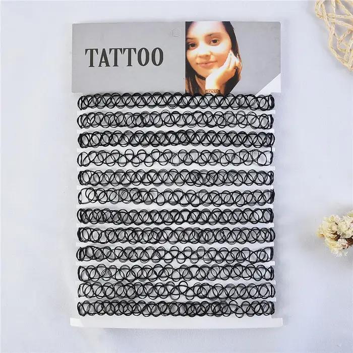 Ensemble de bijoux Vintage extensibles, collier attoo pour femmes et filles, breloque Punk rétro gothique, ras du cou élastique, cadeau de fête de mariage, nouvelle collection