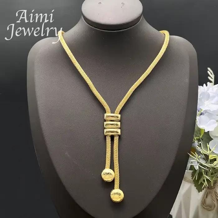 Ensemble de bijoux plaqués or 24 carats pour femmes