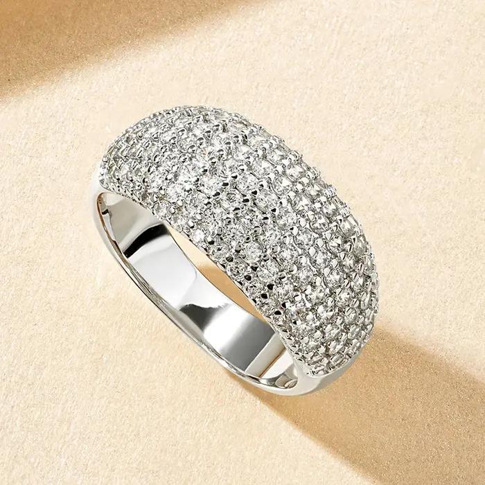 Rrjzz – bagues de fête Vintage plaquées or 14K, coupe ronde, imitation diamant CZ, bague exquise pou