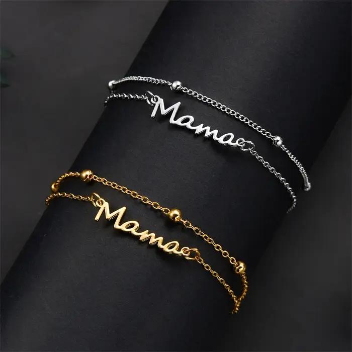 Bracelet à breloques Simple lettre maman pour femmes