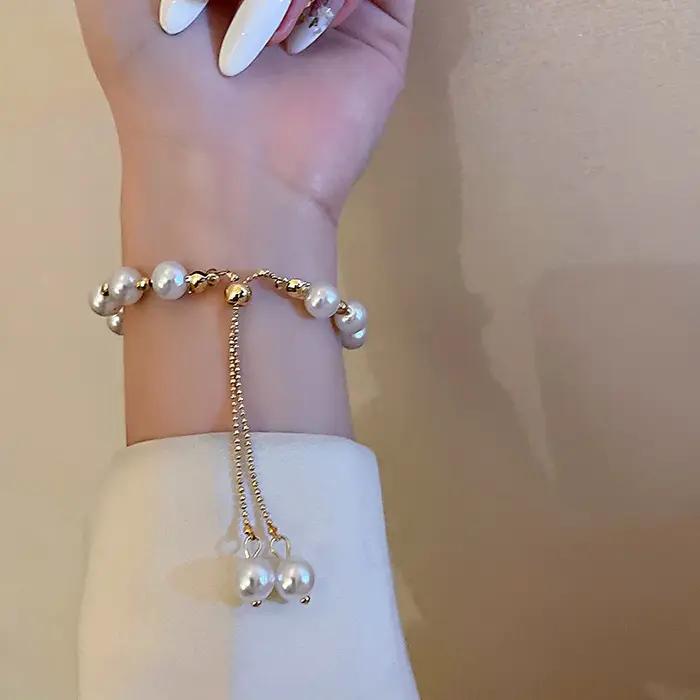 Bracelet en perles baroques simulées pour femmes élégantes occasions spéciales anniversaires mariages cadeaux festifs