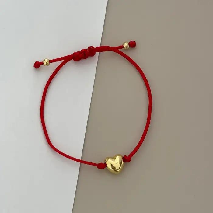 Bracelet en cordon rouge porte-bonheur Vlen pour femmes, cadeaux, breloque cœur, Pulseras, bijoux de