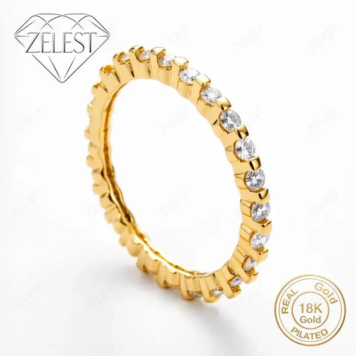 Bague en argent sterling 925 plaqué or 18 carats