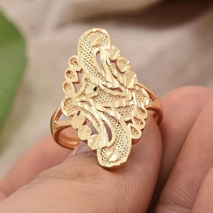 Bague en métal personnalisée pour femmes et filles, document en or, arabe, folklorique, Moyen-Orient