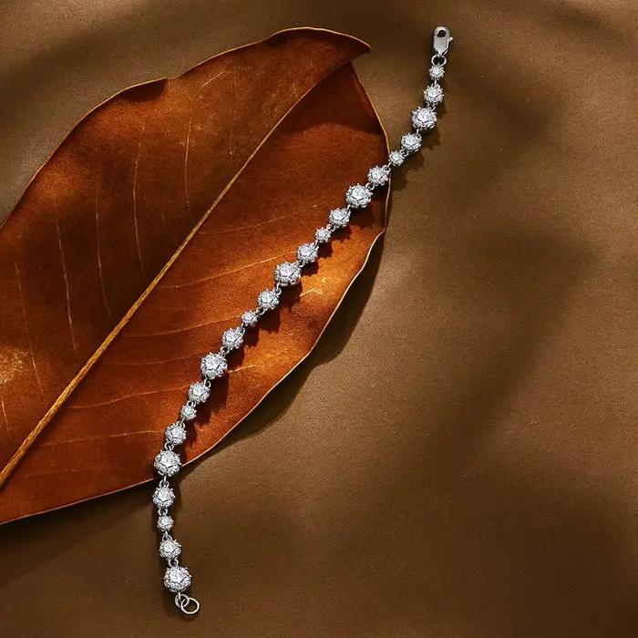 Charmant Original Moissanite Tennis Bracelet laboratoire diamant D couleur S925 argent unisexe avec certifié bijoux fins cadeaux offre spéciale