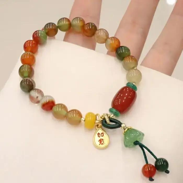 Bracelets avec pendentif orchidée en perles colorées pour femmes et filles