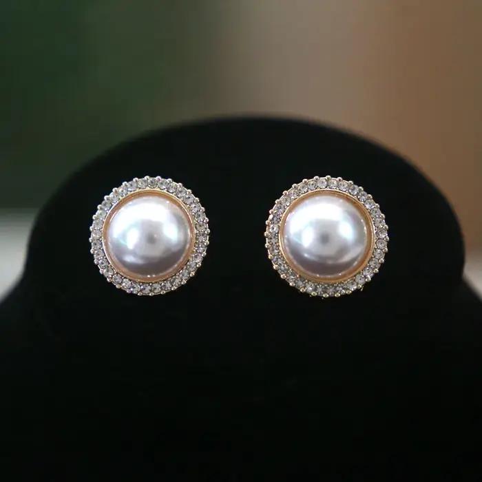 Collier et boucles d'oreilles en perles Double couche pour femmes, élégant, chaînes classiques Vinta