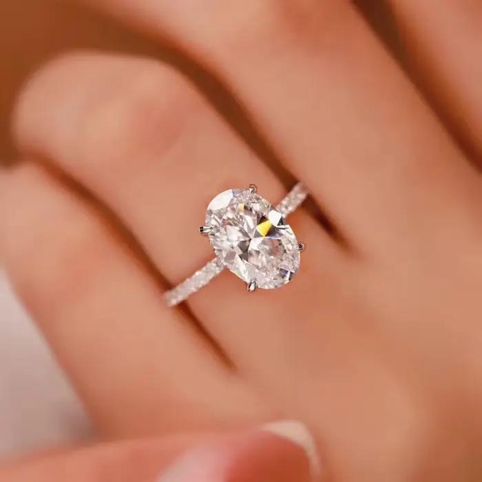 Bague de fiançailles en argent sterling 925 avec zirconium blanc pour femmes engagement romantique mariage occasions spéciales
