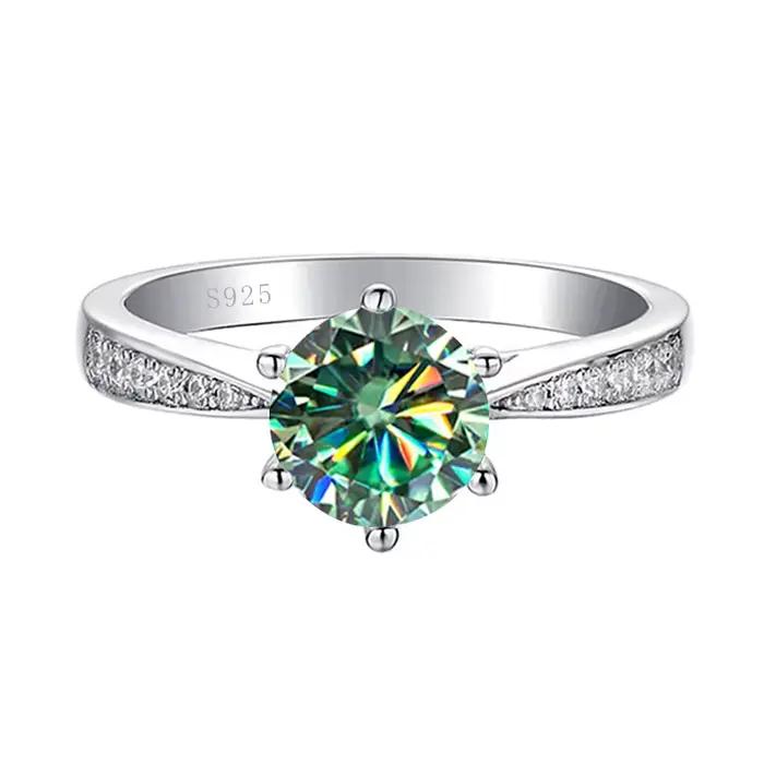1ct Moissanite ensemble de bijoux 925 en argent Sterling bague boucles d'oreilles collier 3 pièces