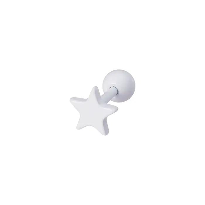 Boucles d'Oreilles en Forme d'Étoile Colorée pour Femme, Piercing en Acier Inoxydable, Barbell, Trag