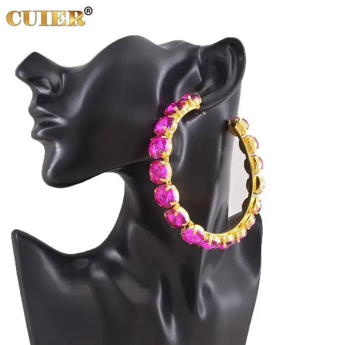 CuiEr-Boucles d'oreilles créoles rondes classiques pour femmes